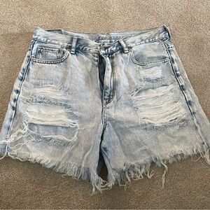 AE acid wash denim shorts